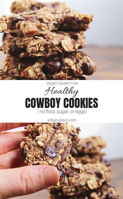 Cowboy Cookies Recipe, Cowboy Cookie Recipe, Cowboy Cookies, Vegan Cookies Recipes, Cookies Vegan, Healthy Cookie Recipes, Slow Food, Healthy Cookies, Vegan Cookies