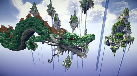 Japanese dragon minecraft (640×359) Minecraft Dragon Build, Minecraft Floating, Minecraft Mountain Castle, Minecraft Dragon, Minecraft Mountain, Minecraft Statues, Diy Minecraft, Minecraft Medieval, Minecraft Plans