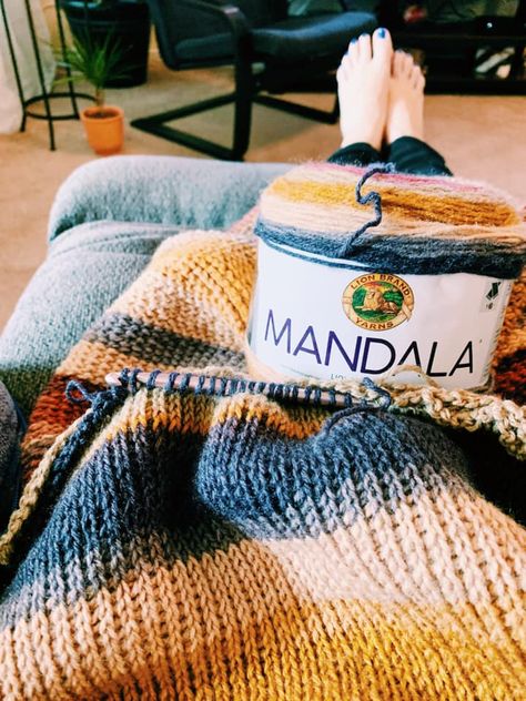 Mandala Yarn Crochet Patterns, Mandala Yarn Crochet, Lion Brand Mandala Yarn, Mandala Yarn, Yarn Patterns, Tunisian Crochet Patterns, Crochet Knit Stitches, Camping Blanket, Travel Pics