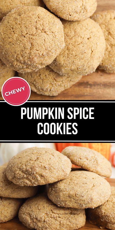 Pumpkin Spice Cookies have the perfect amount of pumpkin and are so soft and chewy. You will definitely be making these for every fall party! What Is Pumpkin Spice, Pumpkin Spice Sugar Cookies, Spice Sugar Cookies, Soft Pumpkin Cookies, Salted Caramel Hot Chocolate, Pumpkin Cookie Recipe, Pumpkin Ice Cream, Pumpkin Spice Cookies, Soft Bakes