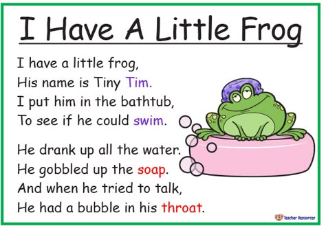 I Have A Little Frog Poem 2nd Grade Poems, Poems For Grade 2, Frog Songs For Preschool, Frog Poem, Poems For Preschool, Kindergarten Poetry, Rhyming Poems For Kids, Animal Nursery Rhymes, Kindergarten Poems