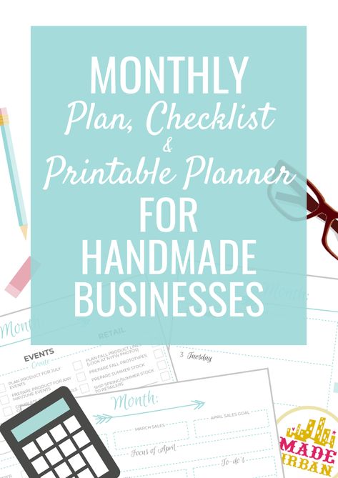 A lot of handmade business owners spend too much time creating and not enough time marketing and selling. Creating, marketing and selling are all required to run a handmade business but it can be overwhelming trying to figure out what to work on and when. This article shares what you should be working on now to make sales this month, next month and beyond. Plus there's a free checklist to follow each month and printable planner to keep track of tasks. Business Planner Printables, Business Marketing Design, Plan Checklist, Business Printables, Be Organized, Monthly Plan, Small Business Planner, Free Checklist, Candle Business