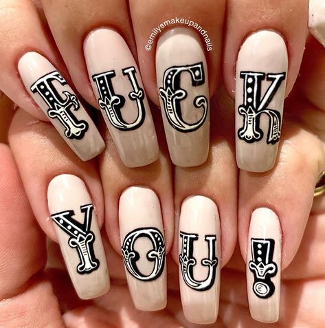 E M I L Y  G I L M O U R on Instagram: “By far my favourite swear word 😂 .. also my thought when people ask me if I use stickers 💁🏼‍♀️ . . . . #nails #nailart #nailartist…” Swear Word, Long Acrylic Nails, Nails Nailart, Nail Artist, Ask Me, Cute Nails, My Favourite, You Nailed It, Acrylic Nails