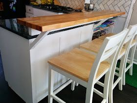 life is fun: How to convert a countertop to a breakfast bar Kitchen Counter Diy, Diy Breakfast Bar, Countertop Extension, Counter Extension, Bar For Kitchen, Breakfast Bar Ideas, Kitchen Divider, Kitchen Counter Island, Life Is Fun