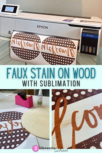 Sublimate On Wood, Vinyl Projects Silhouette, Silhouette School Blog, Sublimation Gifts, Stain Wood, Silhouette Cameo Tutorials, Silhouette School, Silhouette Tutorials, Diy Wood Signs