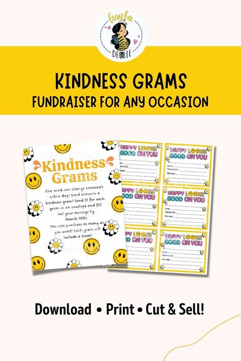 Candy Grams are an easy and quick way to earn money for any fundraiser! Use these Kindness Grams for multiple occasions (Valentine's Day, Spring, Easter, St. Patrick's Day, Kindness Day or Kindness Week). Download and edit using a free and easy to use program called Canva. With Canva, you can personalize your printable directly in your web browser. All you need to do is Purchase > Personalize > Print!  #Kindnessweek #kindnesscards #schoolfundraiser #churchfundraiser Spring Candy Grams, Kindness Grams, Kindness Week, Spring Candy, Kindness Cards, Church Fundraisers, Team Ideas, School Fundraising, Candy Grams