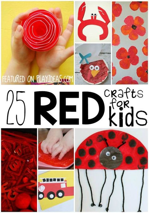 25 Awesomely Red Crafts for Preschoolers Color Red Activities, Crafts For Preschoolers, Red Crafts, Preschool Colors, Cloud Mobile, Rose Crafts, Red Day, Teaching Colors, Daycare Crafts