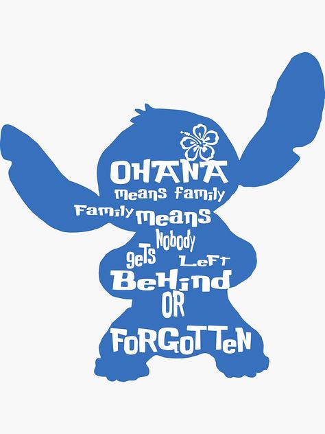 Stitch Ohana Means Family, Lilo And Stitch Ohana, Lilo Und Stitch, Disney Silhouette, Disney Silhouettes, Family Stickers, Lilo Y Stitch, Family Canvas, Ohana Means Family