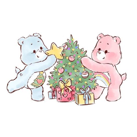 Care Bears Thanksgiving, Care Bears Widget, Christmas Care Bear, Cartoon Christmas Aesthetic, Disney Christmas Drawing, Care Bears Drawing, Christmas Cartoon Aesthetic, Care Bear Christmas, Care Bears Aesthetic