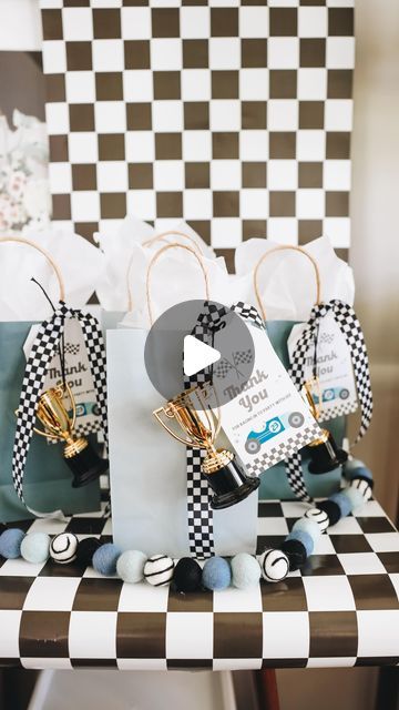 Shakira Patterson | Tradition Maker🪄✨ on Instagram: "🏎️💨🏆The kids LOVED these little party favor bags. Each contained a @hotwheelsofficial car, play road tape, race car chalk, and a little winner’s trophy!  I’m not a fan of junky party favors, and so I really try and gift things kids can really use/play with.  Comment SHOP below to receive a DM with the link to shop this post on my LTK ⬇ https://liketk.it/4JgwM  #ltkkids #ltkfamily #ltkparties" Race Cars Party Ideas, Fast One Party Favors, Race Car Party Favors, Diy Party Bags, Vintage Race Car Party, Cars Party Favors, Race Car Themes, Car Themed Parties, Race Car Birthday Party