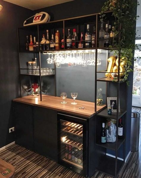 Home Wine Bar, Home Bar Ideas, Bar Deco, Home Bar Rooms, Diy Home Bar, Coffee Bar Home, Home Bar Designs, Modern Kitchen Design Open Concept, Bar Room