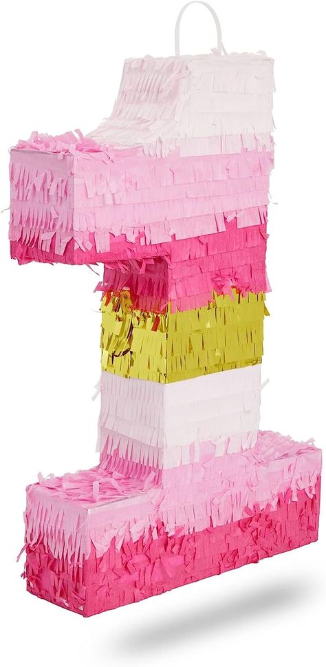 Number 1 Pinata, 1 Pinata, Birthday Pinata, 1st Birthday Girl Decorations, Colorful Confetti, Pinata Party, 1st Birthday Party Decorations, First Birthday Party Decorations, Princess Theme Party