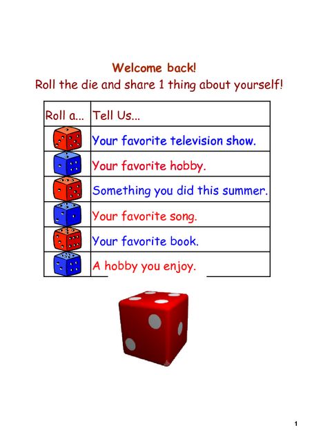 Fun Ice Breaker Activity for the First Day or Week of School... The topics could change from day to day! Esl Speaking Activities, Smart Boards, Get To Know You Activities, First Day Activities, Math Madness, Responsive Classroom, Icebreaker Activities, First Day Of School Activities, Name Activities