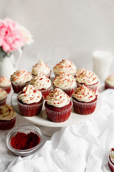 The Best Red Velvet Cupcakes Best Red Velvet Cupcakes, Red Velvet Muffins, The Best Cream Cheese Frosting, Best Cream Cheese Frosting, Red Velvet Cupcakes Recipe, Cupcakes Red Velvet, Red Velvet Flavor, Red Cupcakes, Fun Baking