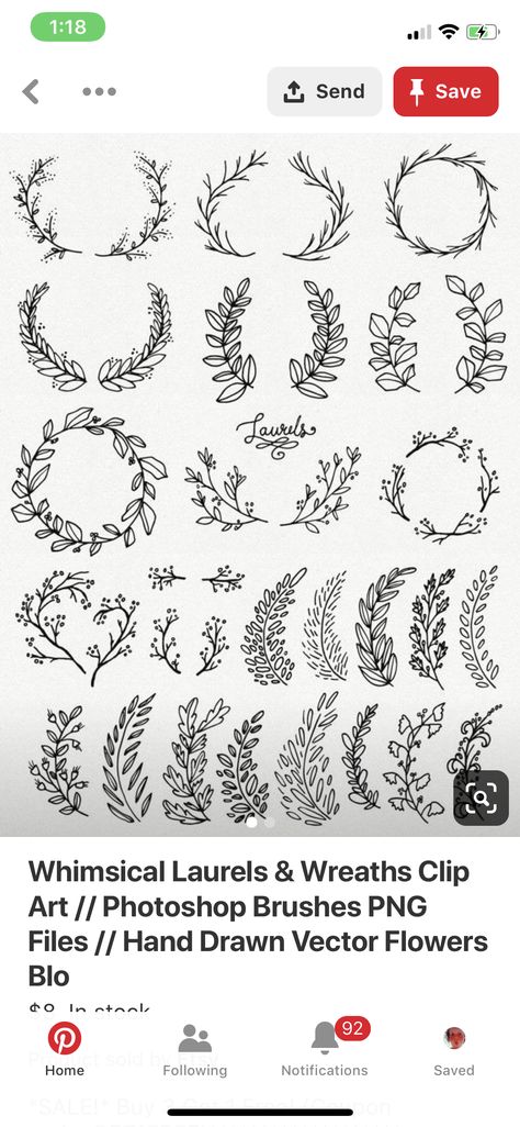 Christmas Reef Drawing, Flower Reef, Christmas Reef, Wreath Clip Art, Tracing Sheets, Small Wreaths, Simple Flower, Vector Flowers, Hand Drawn Vector