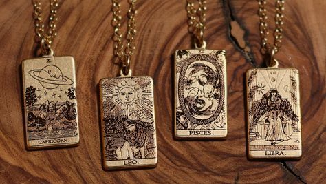 What Your Zodiac Sign Says About You Gemini Lover, Tarot Necklace, Tarot Card Necklace, The Major Arcana, Capricorn Moon, Card Necklace, Mystical Jewelry, Zodiac Necklace, 12 Zodiac