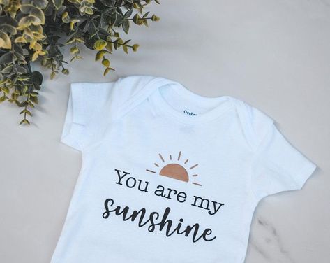 You Are My Sunshine Onesie, Sunshine Onesie, Hospital Announcement, Engagement Gifts For Bride, Baby Onsie, Tee Ideas, Perfect Engagement Gifts, Couple Presents, Bridesmaid Getting Ready