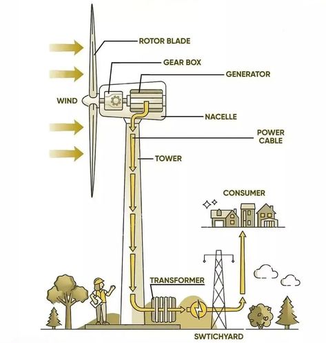 wind turbine | Defination | working principle | Types | advantages Hvac Hacks, Hvac Tech, Mechanical Energy, Hvac Installation, Hvac Technician, Hvac Repair, Off Grid Power, Learn Something New Everyday, Wind Direction