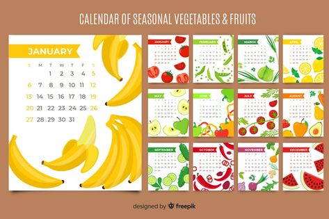 Calendar of seasonal vegetables and fruits Free Vector | Free Vector #Freepik #vector #freefood #freecalendar #freedesign #freetemplate Fruit Calendar, Healthy Food Background, School Works, Food Background, Seasonal Vegetables, Map Worksheets, Calendar Ideas, Social Media Calendar, Free Calendar