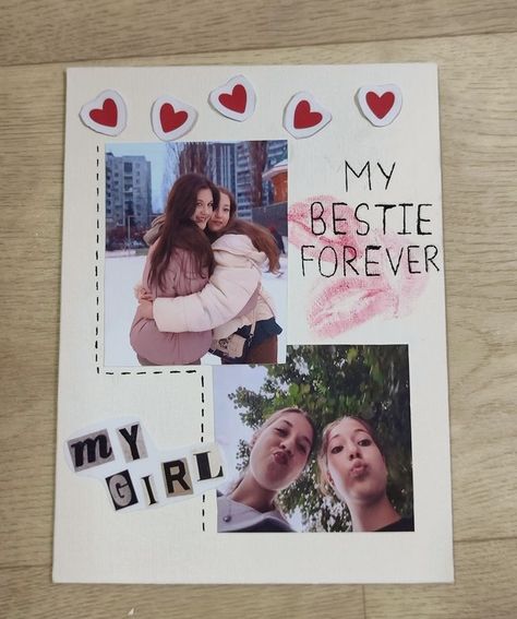 Scrapbook For Bff Birthday, Birthday Card Ideas Scrapbook, Picture Card Ideas For Best Friend, Journal For Friend Gift Ideas, Photo Book Birthday Gift, Journal Ideas For Bestie, Bestie Bday Gift Ideas, Diary Ideas For Best Friend, Besties Scrapbook Ideas