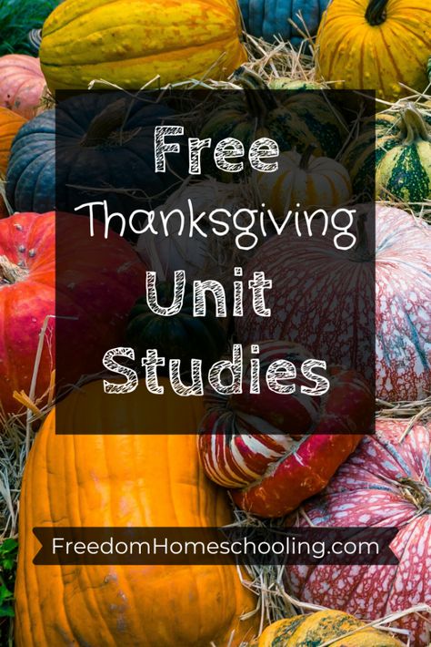 Free Thanksgiving Unit Studies | Freedom Homeschooling Unit Study Homeschool, Thanksgiving Unit Study, Homeschool Thanksgiving, Thanksgiving Lesson Plans, Homeschool Holidays, Christian Homeschool Curriculum, Thanksgiving History, Christian Thanksgiving, Thanksgiving Lessons