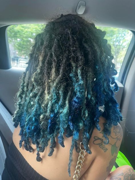 One year loc anniversary 💙💚🩵🥹😍 I love my progress 😩😍 Teal Locs, Blue Locs, Teal Highlights, Blue Roots, Short Locs, Short Locs Hairstyles, Locs Hairstyles, Loc Styles, Brown Skin