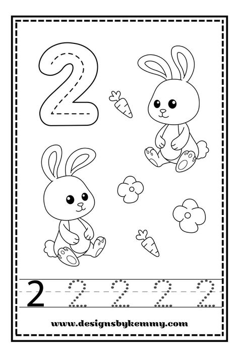 Number Two Activities Preschool, Worksheet Number 1, Coloring Worksheets For Kindergarten, Creative Curriculum Preschool, Preschool Number Worksheets, Coloring Worksheet, Homeschool Preschool Activities, Preschool Tracing, Special Education Activities