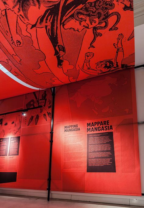 ‘Mangasia: Wonderlands of Asian Comics’ — Pentagram Manga Exhibition, Museum Exhibition Design Display, Digital Installation, Pentagram Design, Museum Exhibition Design, The Barbican, Art Gallery Interior, Museum Design, Exhibition Ideas