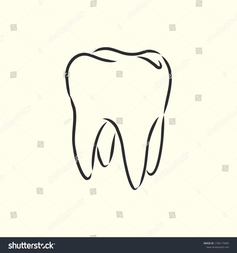 Hand-drawn black lines sketch molar, tooth. Doodle drawing. Object, Element, icon Component for illustration, design b #Ad , #AD, #Doodle#tooth#drawing#Element Simple Teeth Drawing, Molar Tooth Drawing, Tooth Doodle Art, Tooth Sketch Art, Tooth Line Art, How To Draw A Tooth Step By Step, How To Draw A Tooth, Tooth Drawing Sketches, Molar Tattoo