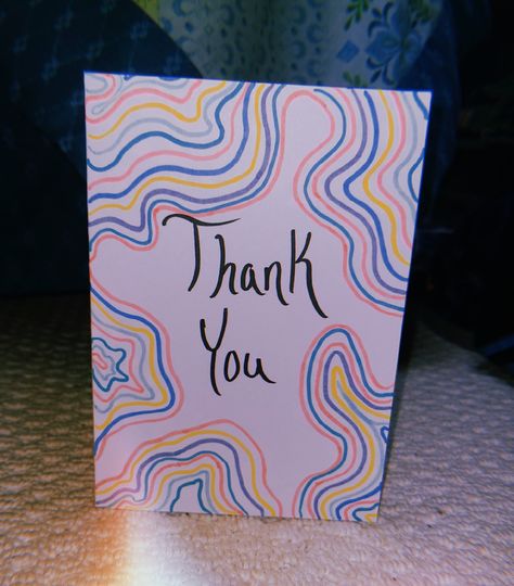 Colorful, abstract, diy Thank You card Diy Pencil, Thank You Notes, Colorful Abstract, Colored Pencil, Diy Cards, Homemade Cards, Colored Pencils, Note Cards, Thank You Cards