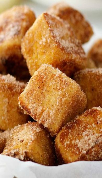 Churro Bites, French Toast Bites, Cinnamon French Toast, Angel Food Cake, Food Cake, Toast Recipes, Breakfast Buffet, Angel Food, Food Cakes