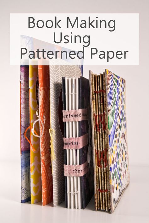 Book Making Using Patterned Paper by Kim Dellow Book Making Ideas, Handmade Journals Diy, Handmade Sketchbook, Bookbinding Tutorial, Book Binding Diy, Diy Journal Books, Bookmaking, Handmade Book, Up Book