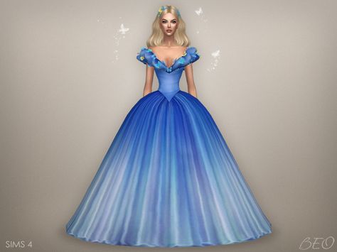 Cinderella (2015) - Butterflies dress (S4) - 4 colours DOWNLOAD Cinderella Dress Sims 4, Sims 4 Butterfly Dress, Fairy Clothes Sims 4 Cc, Sims 4 Ball Gown Cc, Sims 4 Quinceanera Cc, Sims 4 Cinderella Cc, Sims 4 Cc Ball Gowns, Sims 4 Cinderella, Sims 4 Ball Gown