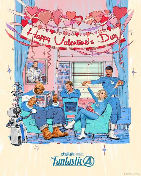 Happy Valentine’s Day from Marvel’s First Family! Pedro Pascal, Vanessa Kirby, Ebon Moss-Bachrach, and Joseph Quinn are The Fantastic… | Instagram Fantastic Four Movie, The Fantastic Four, Jamie Bell, Mister Fantastic, Fantastic 4, The Marvels, Vanessa Kirby, John Malkovich, Invisible Woman