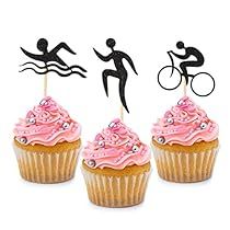 Triathlon Party, Sports Theme Party, Edible Cupcake Toppers, Decorator Icing, Kids Gift Guide, Sports Themed Party, Dessert Decoration, Party Cake, Anniversary Party