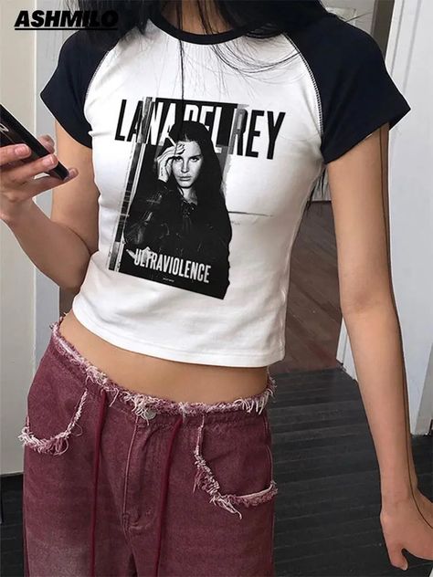 Lana Del Rey Clothing Aesthetics Y2K Tshirt T Shirt Funny Print Fans Crop Top Streetwear Ladies Summer Tshirts Clothes For Women Check more at https://viralesnovas.com/2024/02/10/lana-del-rey-clothing-aesthetics-y2k-tshirt-t-shirt-funny-print-fans-crop-top-streetwear-ladies-summer-tshirts-clothes-for-women/ Lana Del Rey Shirt, Clothing Aesthetics, Ethereal Essence, Y2k Tshirt, Concert Fits, Funny Prints, Top Streetwear, T Shirt Funny, Summer Tshirts