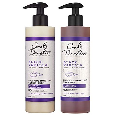 Free 2-day shipping. Buy Carol’s Daughter Black Vanilla Moisture & Shine Shampoo and Conditioner Set For Dry Hair and Dull Hair, Sulfate Free Shampoo and Hydrating Hair Conditioner (Packaging May Vary) at Walmart.com Sulfate Free Shampoo And Conditioner, Curly Routine, Hair Smoothie, Daughter Black, Weekly Vlog, Low Porosity Hair, Color Safe Shampoo, Curly Hair Care Routine, Carols Daughter Products