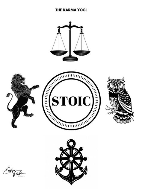 “It’s not what happens to you in life, but how you respond.” ~Stoics Philosophy Tattoos, Stoic Virtues, Wisdom Tattoo, Courage Tattoos, Justice Tattoo, Tatuagem Masculina Pequena, Symbol Tattoo, Tattoo Inspiration Men, Love Tattoo