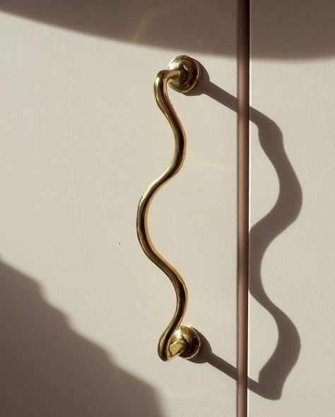 Brass Fridge Handles, Brass Door Pull, Antique Brass Handles, Vintage Brass Hardware, Fun Cabinet Hardware, Wardrobe Hardware, Minimalism Living, Brass Home Decor, Door Handle Design