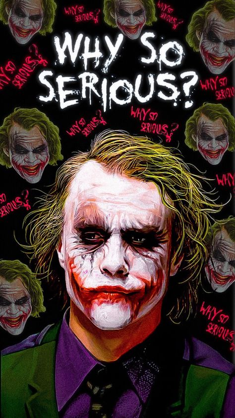 Joker - Heath Ledger Heath Ledger Joker Poster, Joker Ledger, Heath Ledger Joker Wallpaper, Why So Serious Joker, Joker Art Drawing, Image Joker, Joker Cartoon, Joker Dark Knight, Batman Joker Wallpaper