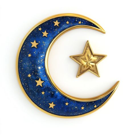 Gold and blue Ramadan moon and stars islamic arabic symbol | Premium AI-generated image Islam Moon And Star, Islam Moon, Islam Symbol, Ramadan Moon, Vector Background Pattern, Free Business Card Mockup, Gold And Blue, Moon And Star, Business Card Maker