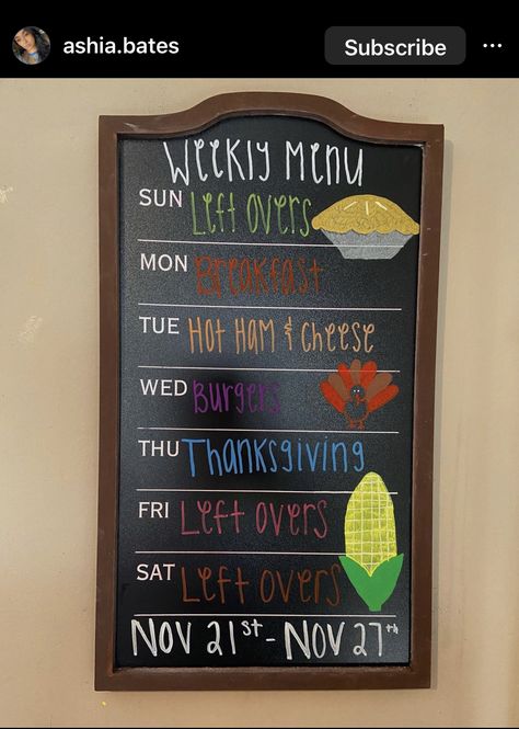 Chalk Weekly Menu Board, Chalk Menu Board Ideas, Chalkboard Menu Ideas, Chalk Board Menu, Weekly Chalkboard, Chalkboard Menu Board, Weekly Menu Boards, Chalk Menu, Chateau Decor