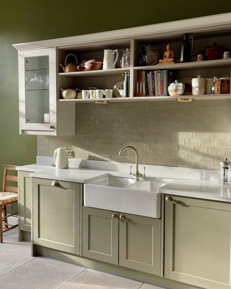 We're soaking up the beauty of this stunning sage green kitchen featuring our Brick Olive metro tiles 🌿☀️ This customer has created a unique and tranquil space, just perfect with that sunshine streaming in 😚🤌⁠ ⁠ #CreateSomethingBeautiful #KitchenGoals #BrickOliveTiles #SageGreenKitchen #InteriorDesign #HomeInspo #MetroTiles #ModernKitchen #SunlitSpaces #SageGreen Sage Green Kitchen, Metro Tiles, Green Kitchen, Something Beautiful, Modern Kitchen, Sage Green, The Beauty, Interior Design, Green