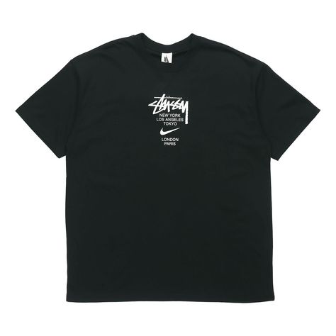 Nike Shirt Design, Street Wear Shirts, Nike Tshirts, Cool Tshirt Designs, Stussy T Shirt, Baseball Jacket Outfit, Stussy Shirt, Stussy Tee, Nike X Stussy