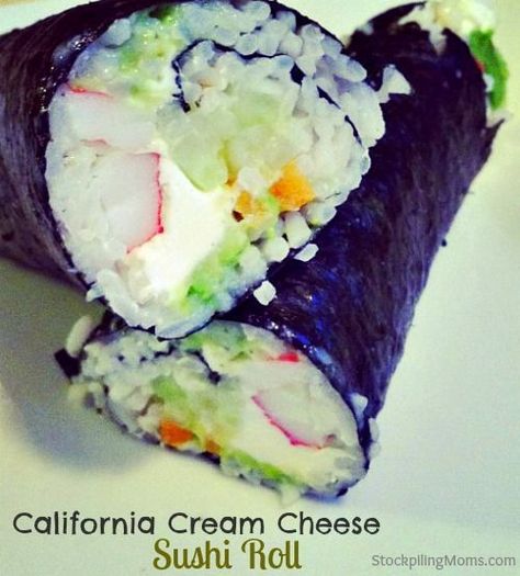 California Cream Cheese Sushi Roll is so delicious and easy to make! Perfect for Lent! #seafood #sushi Sushi Roll, Sushi Recipes, Sushi Rolls, Asian Cooking, Asian Food, Roll On, Japanese Food, Seafood Recipes, Good Eats