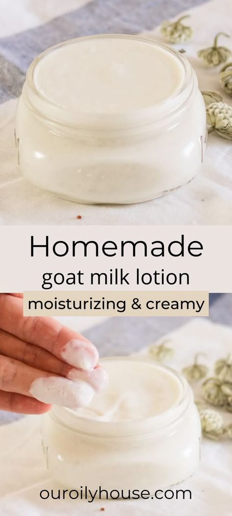 Goat Milk Lotion Recipe, Milk Lotion Recipe, Easy Goat Milk Soap Recipe, Chapstick Recipe, Goat Milk Body Butter, Our Oily House, Goat Milk Soap Recipe, Milk Soap Recipe, Homemade Goat Milk Soap