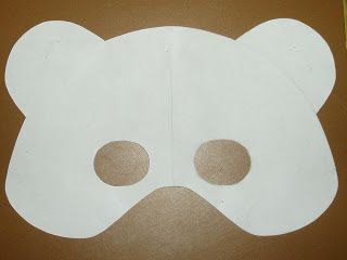 Bear Mask Template, Teddy Bear Mask, Teddy Bear Template, Polar Bear Party, Paper Plate Masks, Mask Templates, Felt Bear, Bear Template, Bear Mask