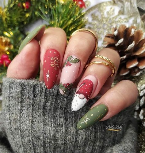 Santa Nails, December Nails, Cute Christmas Nails, Christmas Gel Nails, Her Nails, Snowflake Nails, Colorful Nail Designs, Festival Nails, Xmas Nails