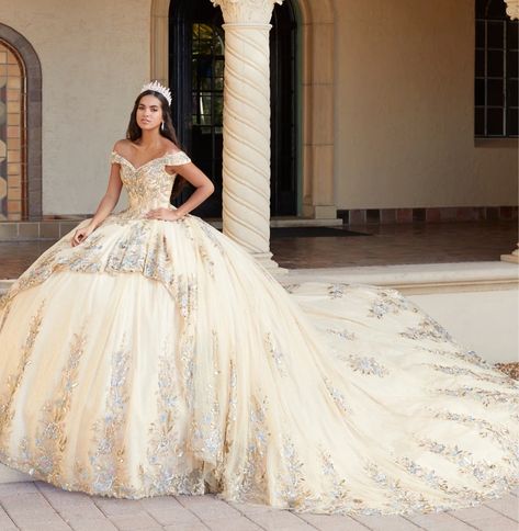 225.31US $ 35% OFF|Lorencia Light Champagne Quinceanera Dresses 2023 Layers Appliques Ball Gown Sweet 15 16 Dress Vestido De 15 Quinceañeras YQD147| |   - AliExpress Portrait Neckline, Quinceanera Collection, Royal Train, Debutante Ball, Detachable Skirt, Off Shoulder Gown, Gown Skirt, Quinceanera Dress, Ball Gown Skirt