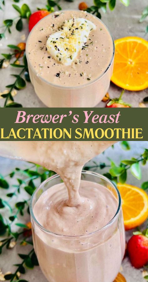 Lactation Smoothie With Brewer's Yeast Breastfeeding Smoothie Recipes, Boost Milk Supply Breastfeeding, Breastfeeding Smoothie, Breastfeeding Cookies, Lactation Recipes Smoothie, Healthy Pregnancy Food, Lactation Smoothie, Breastfeeding Foods, Lactation Recipes